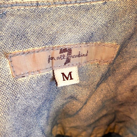 7 For All Mankind Paint Washed Button Down- RARE - Picture 3 of 6